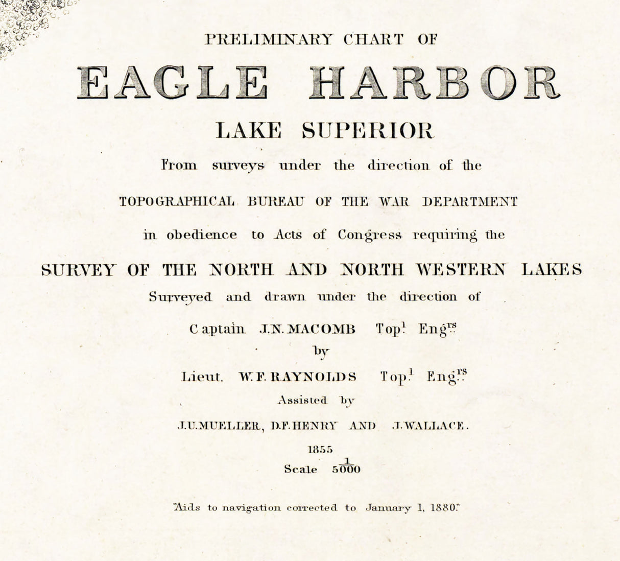 1858 Nautical Map of Eagle Harbor Lake Superior