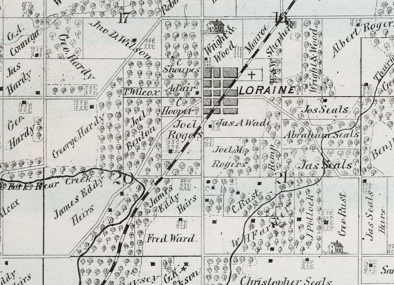1872 Map of Keene Township Adams County Illinois