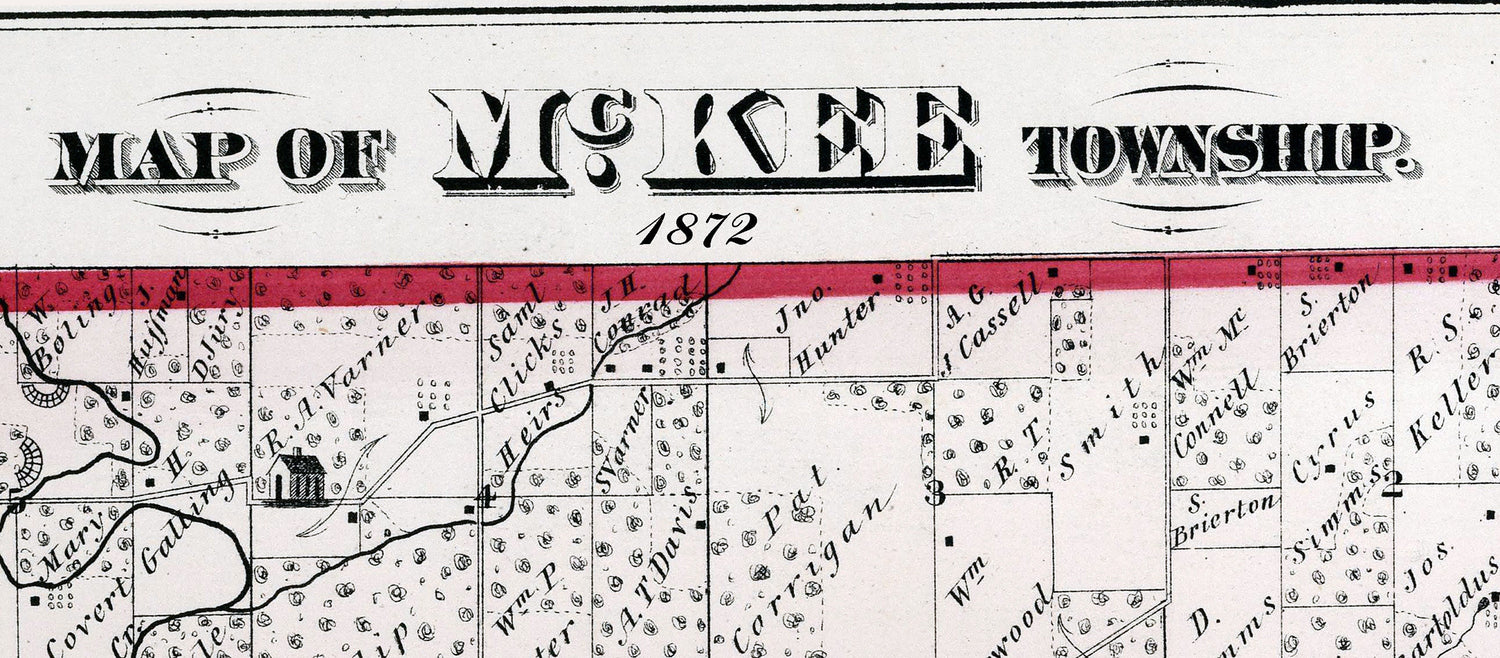 1872 Map of McKee Township Adams County Illinois