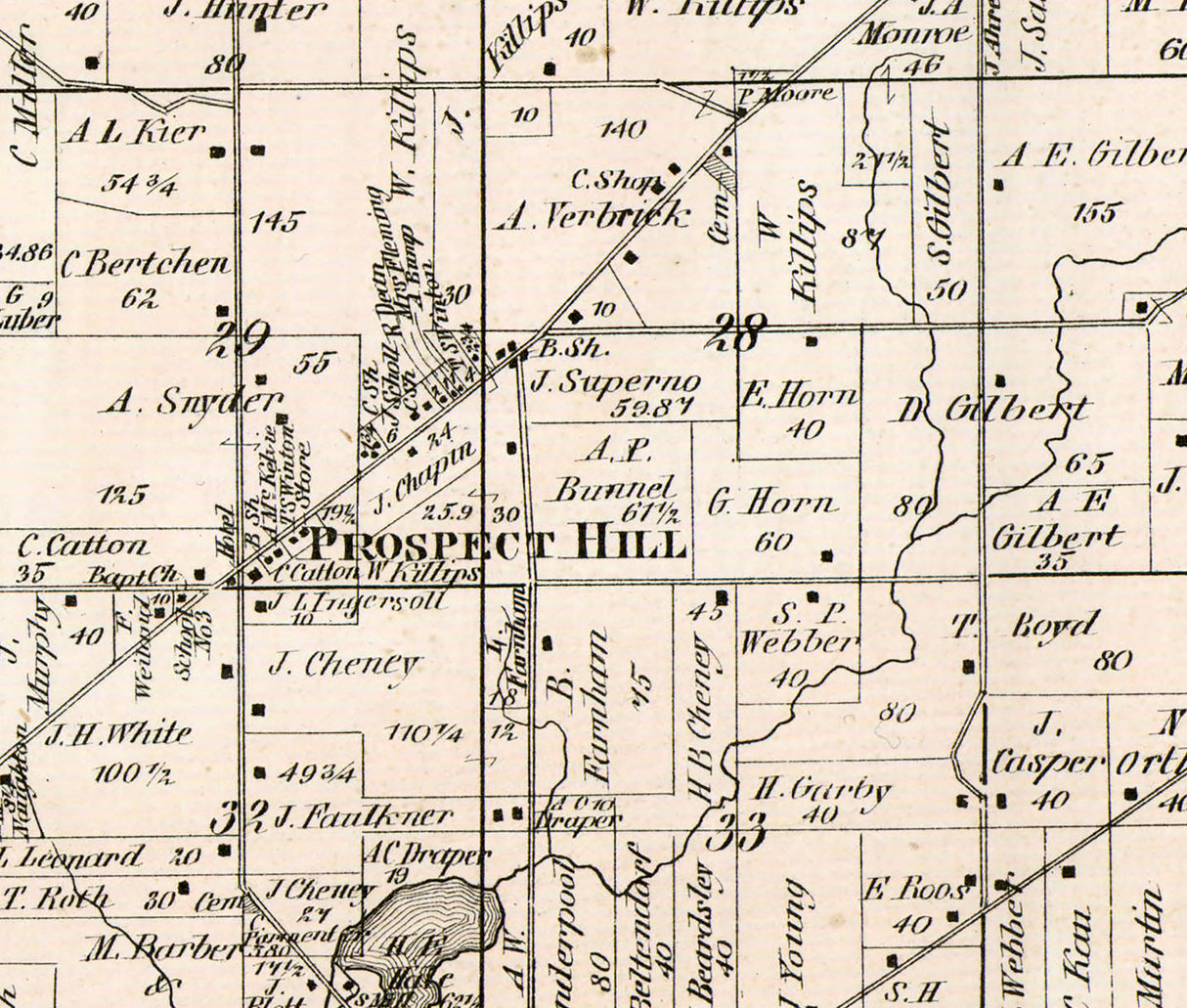 1873 Map of New Berlin Township Waukesha County Wisconsin