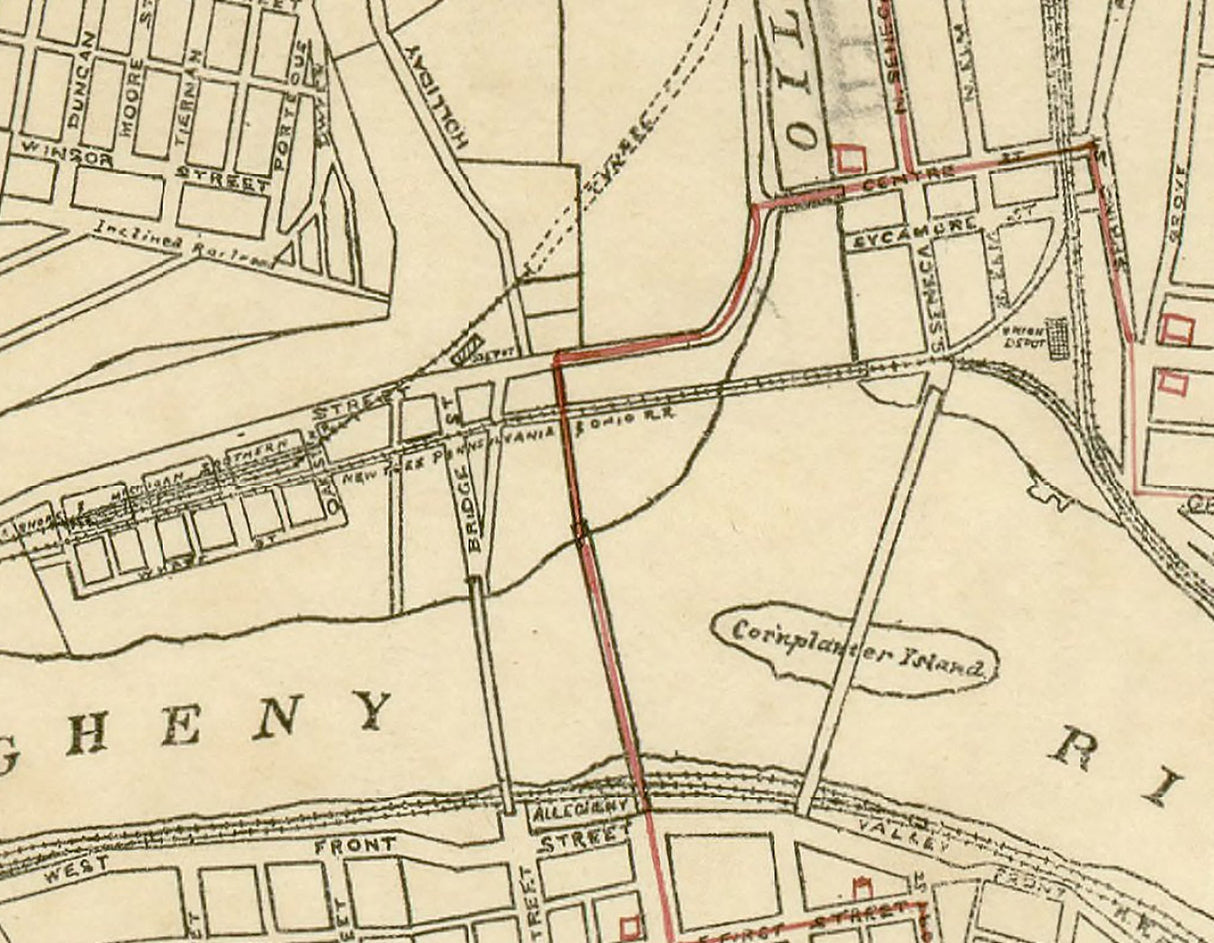 1880 Map of Oil City Pennsylvania