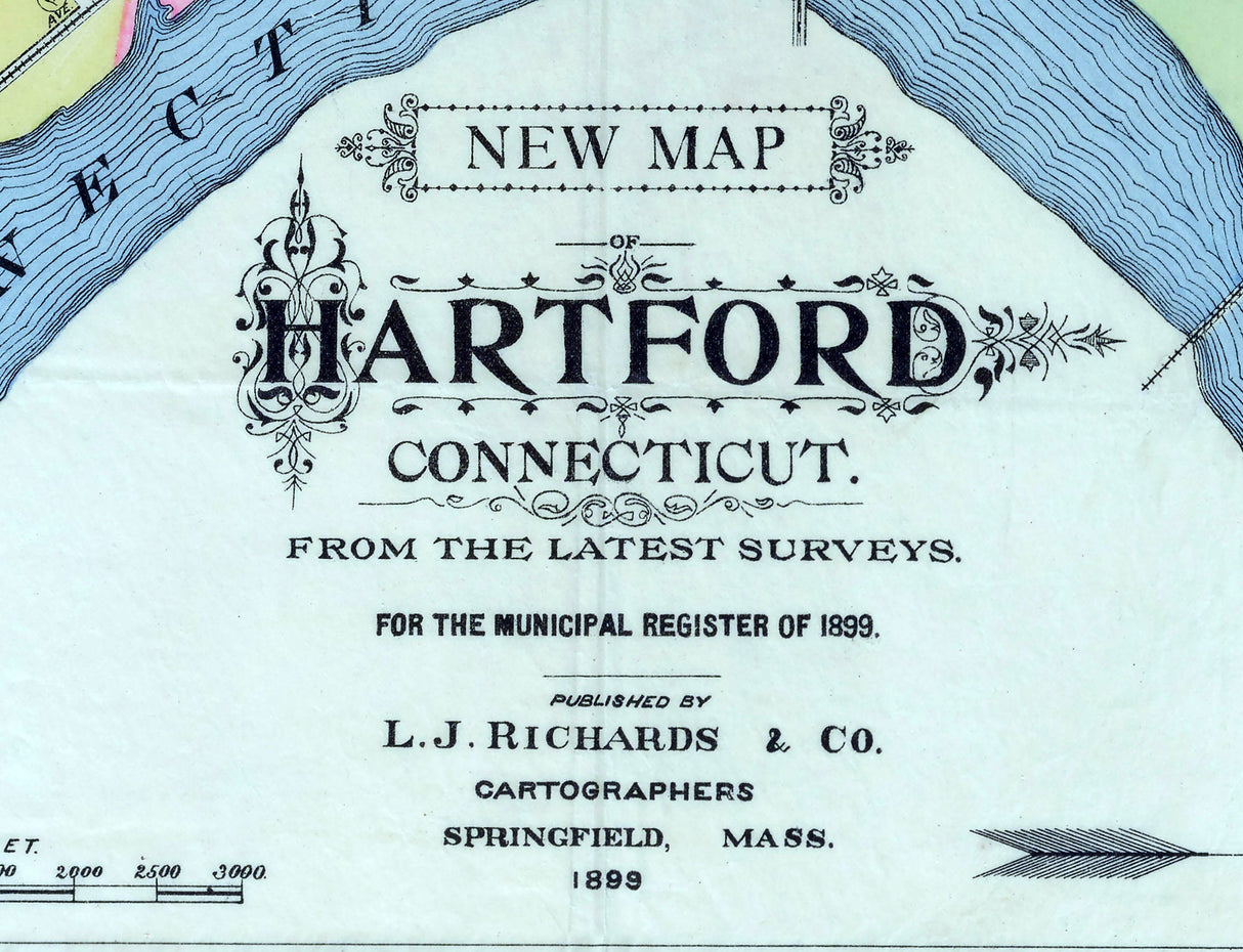 1899 Map of Hartford Connecticut