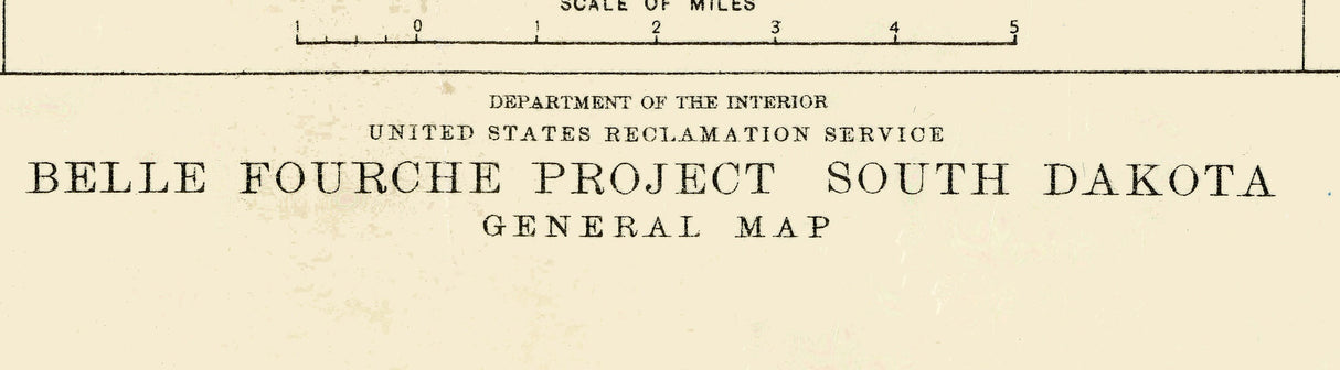 1910 Map of Belle Fourche Lake South Dakota