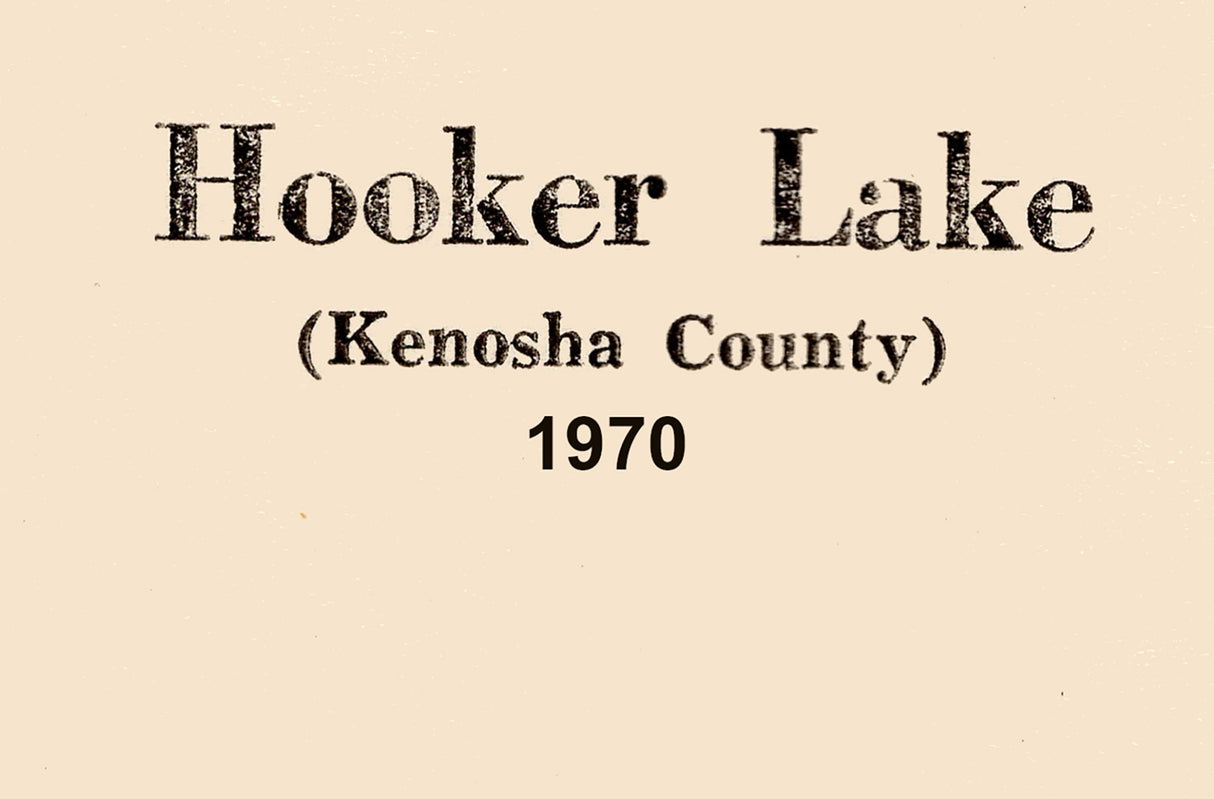1970 Map of Hooker Lake Kenosha County Wisconsin