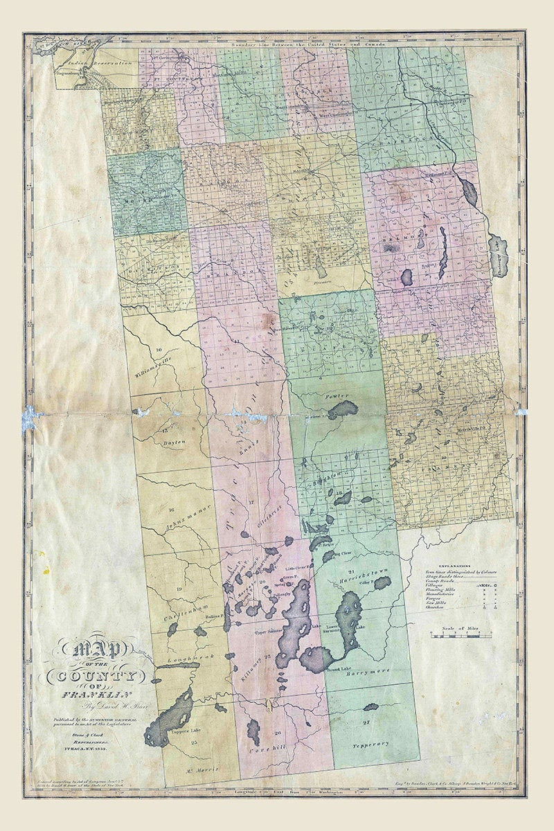 1839 Map of Franklin County New York