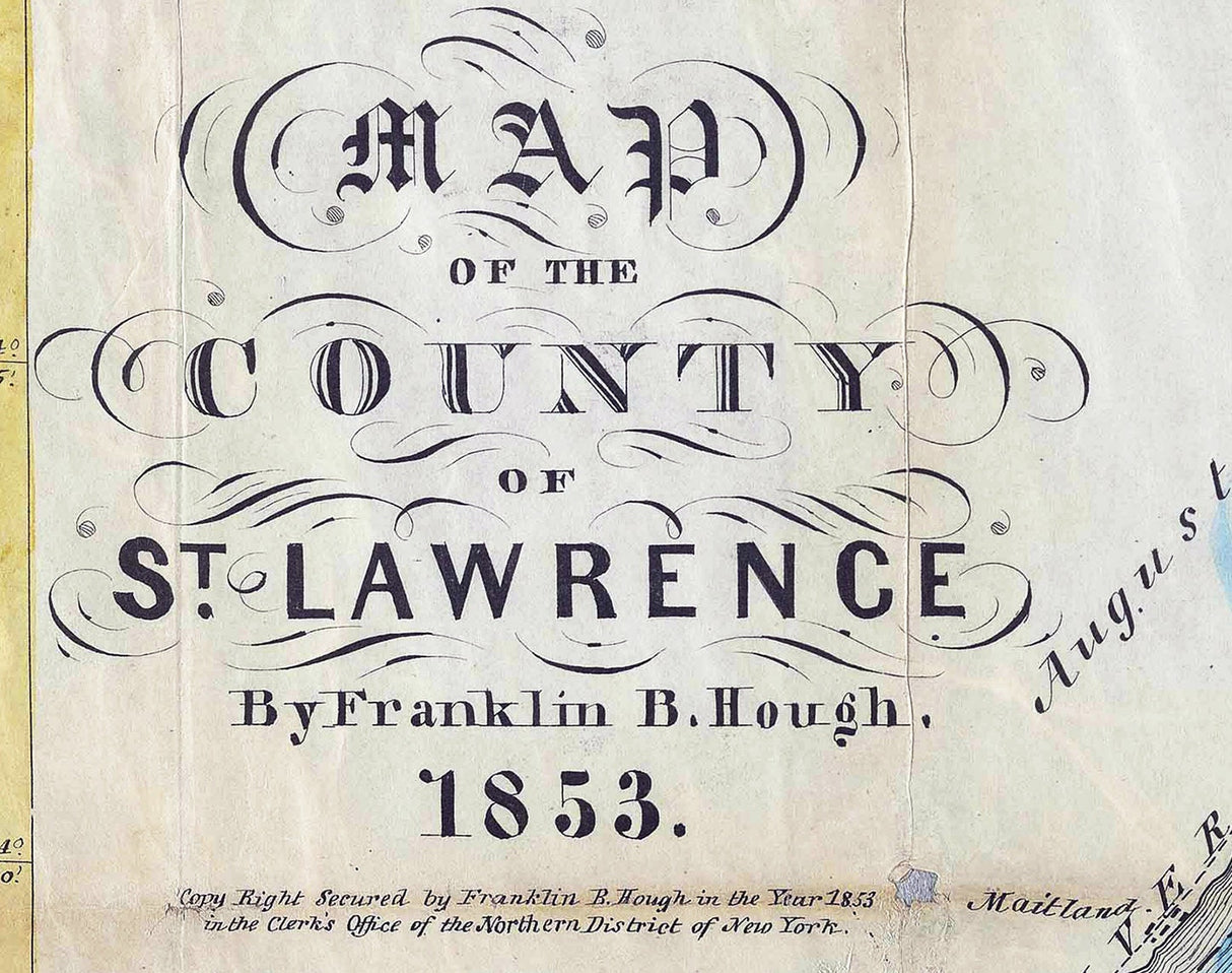 1853 Map of St Lawrence County New York