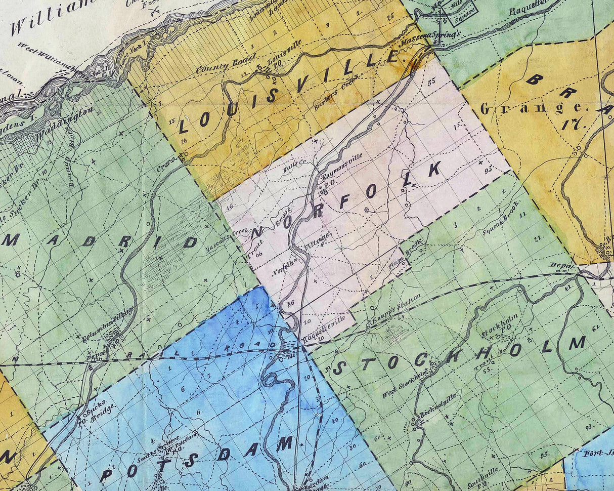 1853 Map of St Lawrence County New York