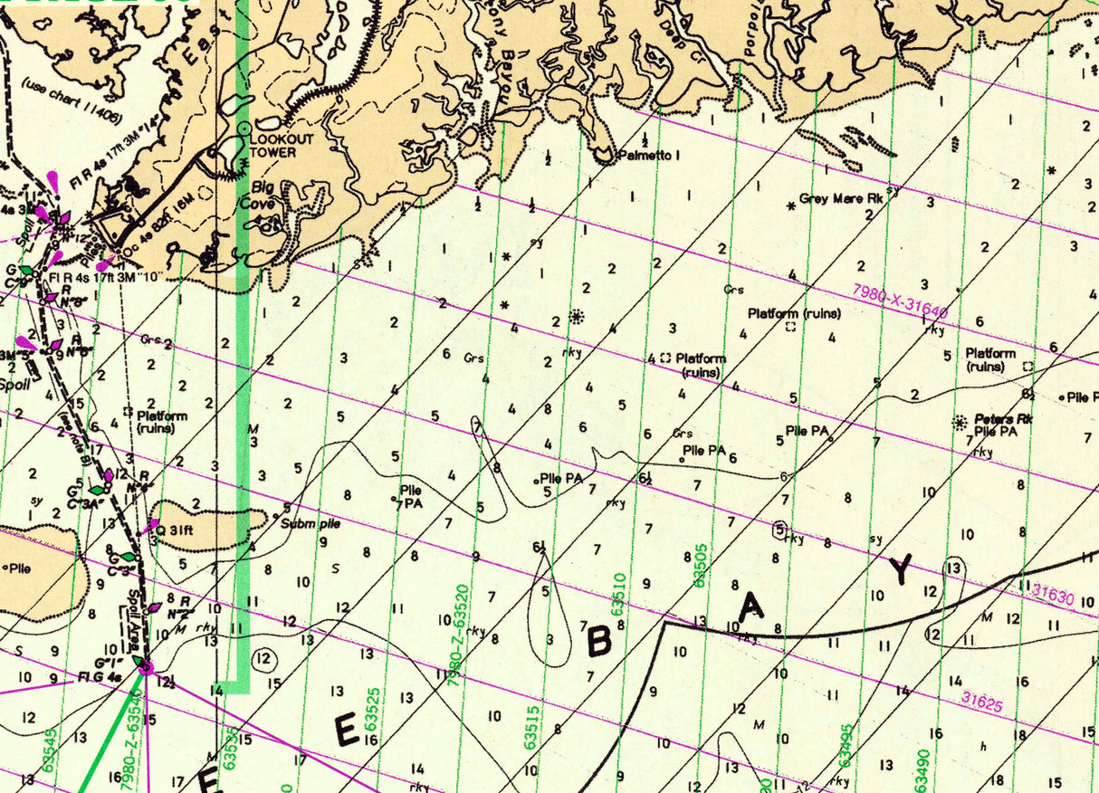 1996 Nautical Chart Map of Apalachee Bay Florida