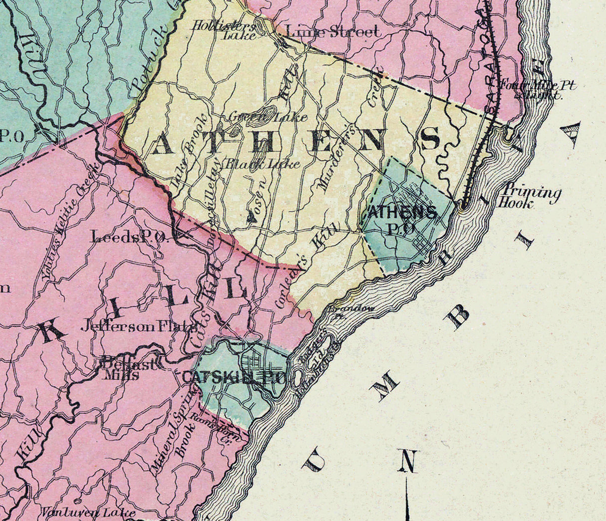 1867 Map of Greene County New York