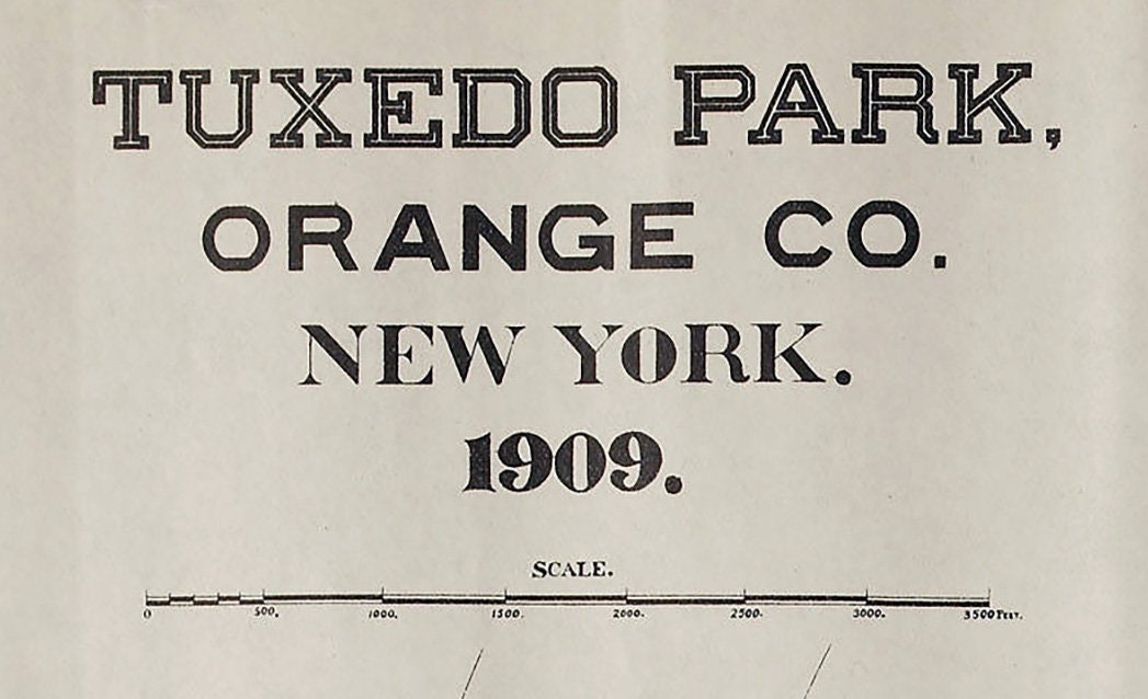 1909 Map of Tuxedo Park Orange County New York