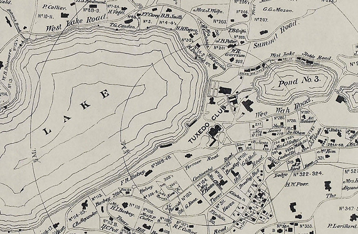 1909 Map of Tuxedo Park Orange County New York