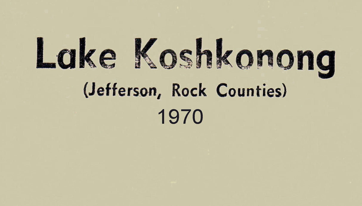 1970 Map of Lake Koshkonong Jefferson Rock Counties Wisconsin