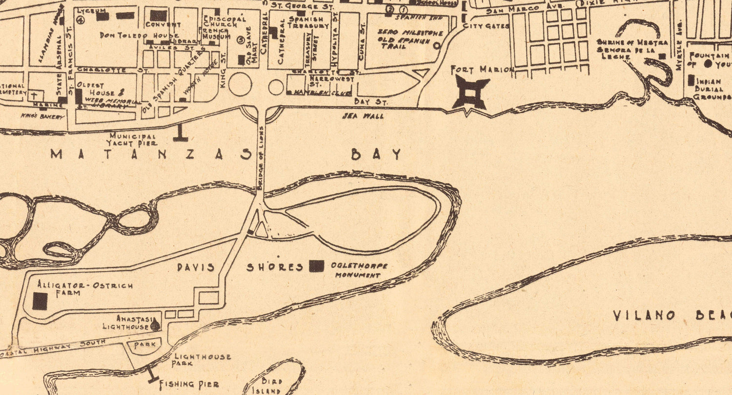 1940 Map of Saint Augustine Florida