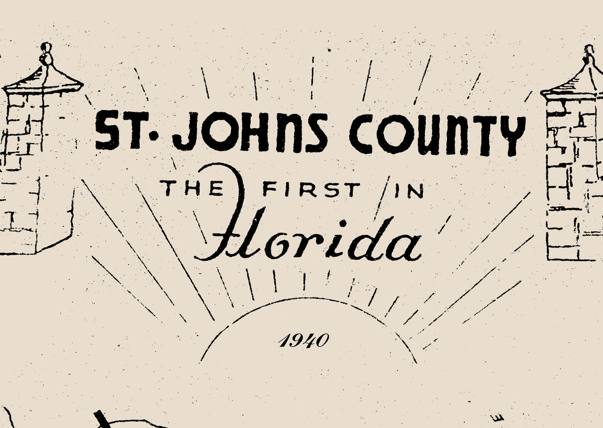 1940 Map of Saint Johns County Florida