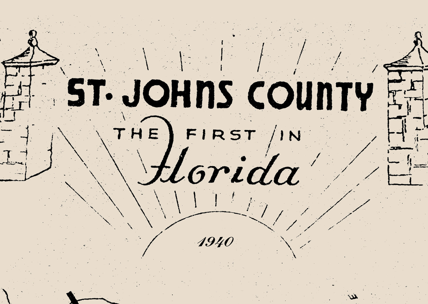 1940 Map of Saint Johns County Florida