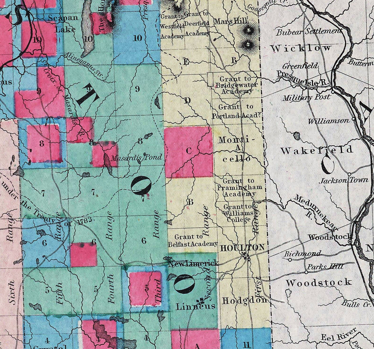 1860 Map of Eastern Maine