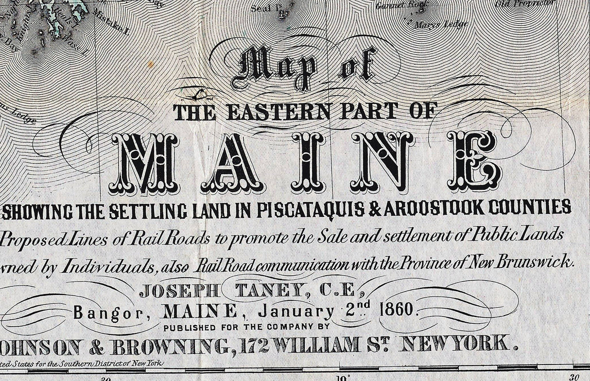 1860 Map of Eastern Maine