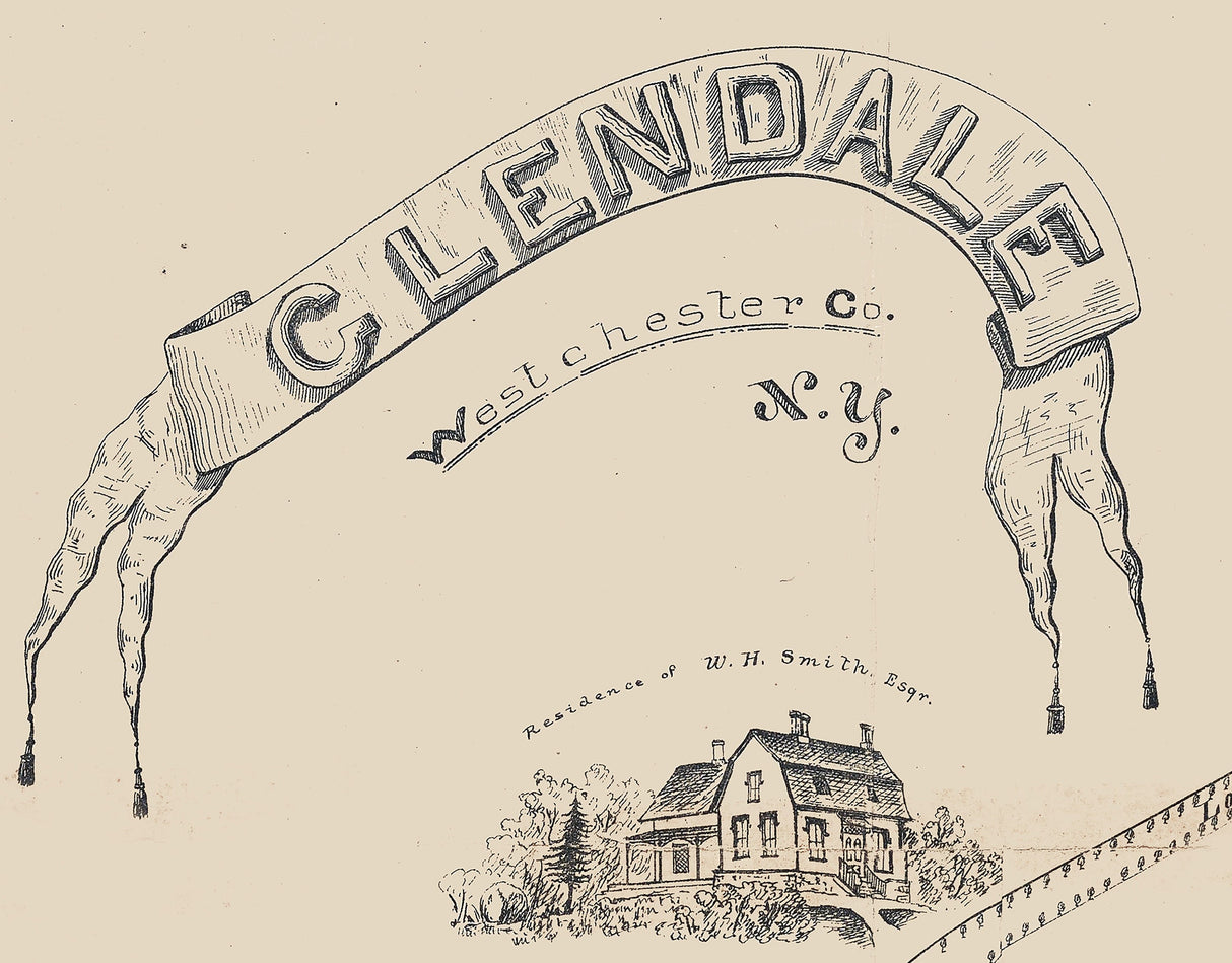 1867 Map of Glendale Westchester County New York