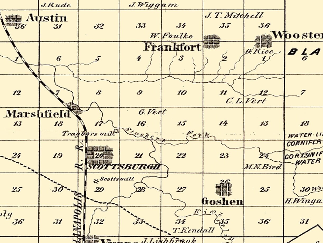 1874 Map of Scott County Indiana