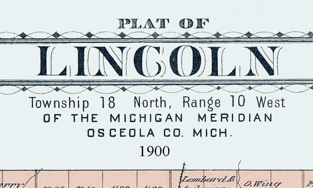 1900 Map of Lincoln Township Osceola County Michigan