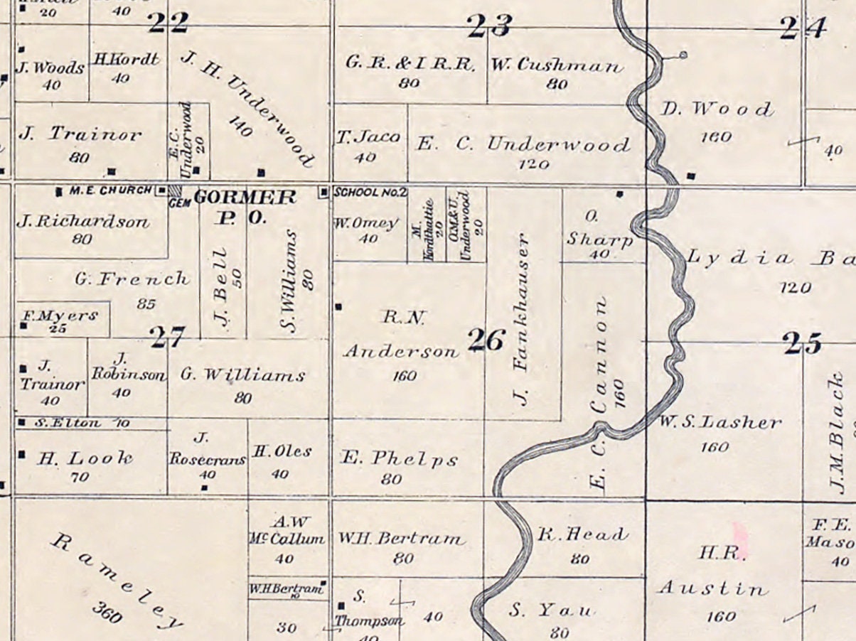 1900 Map of Middle Branch Township Osceola County Michigan
