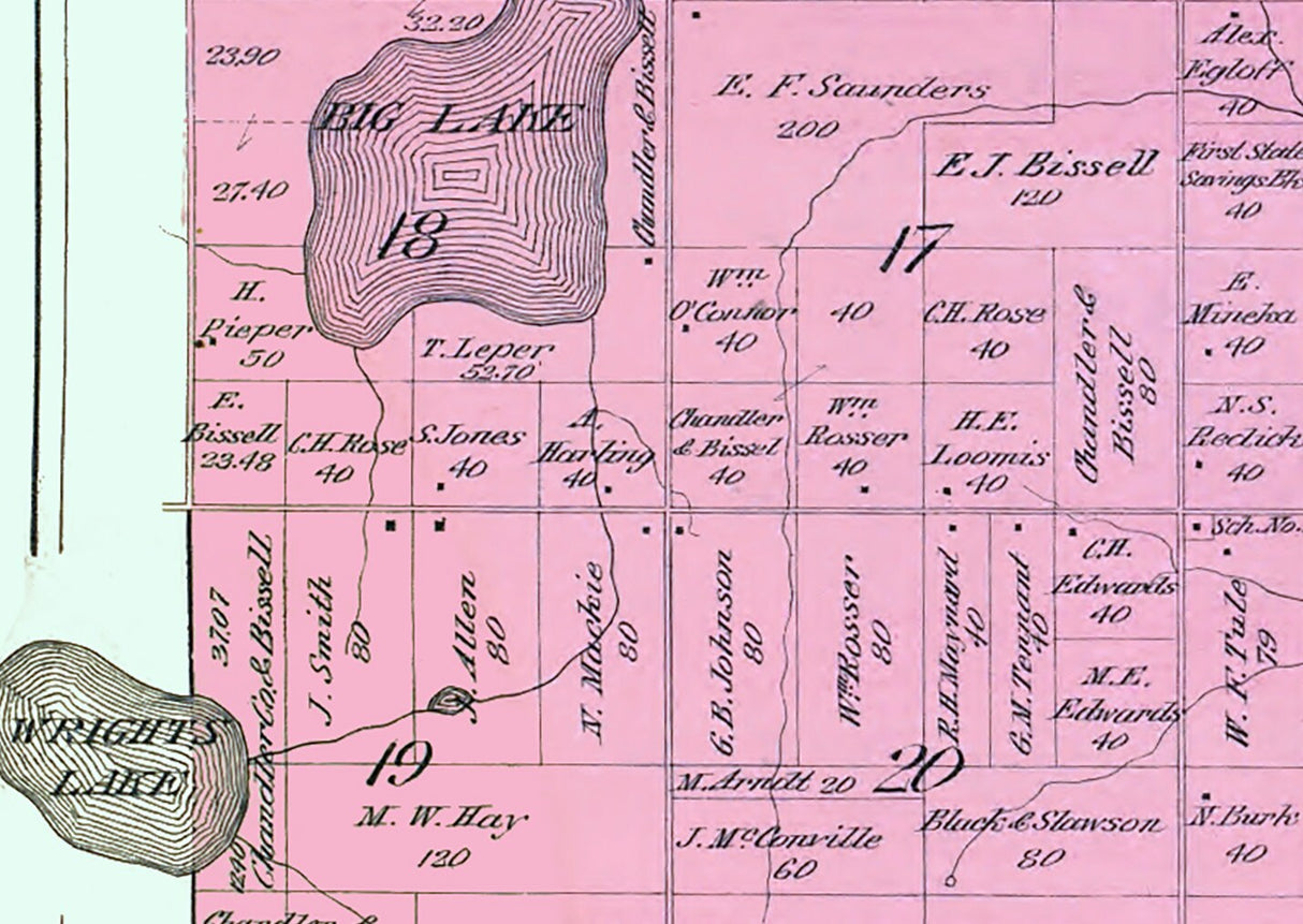 1900 Map of Orient Township Osceola County Michigan