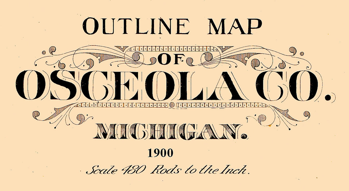 1900 Map of Osceola County Michigan