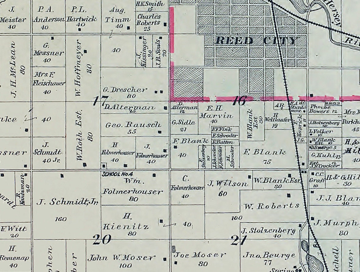 1900 Map of Richmond Township Osceola County Michigan