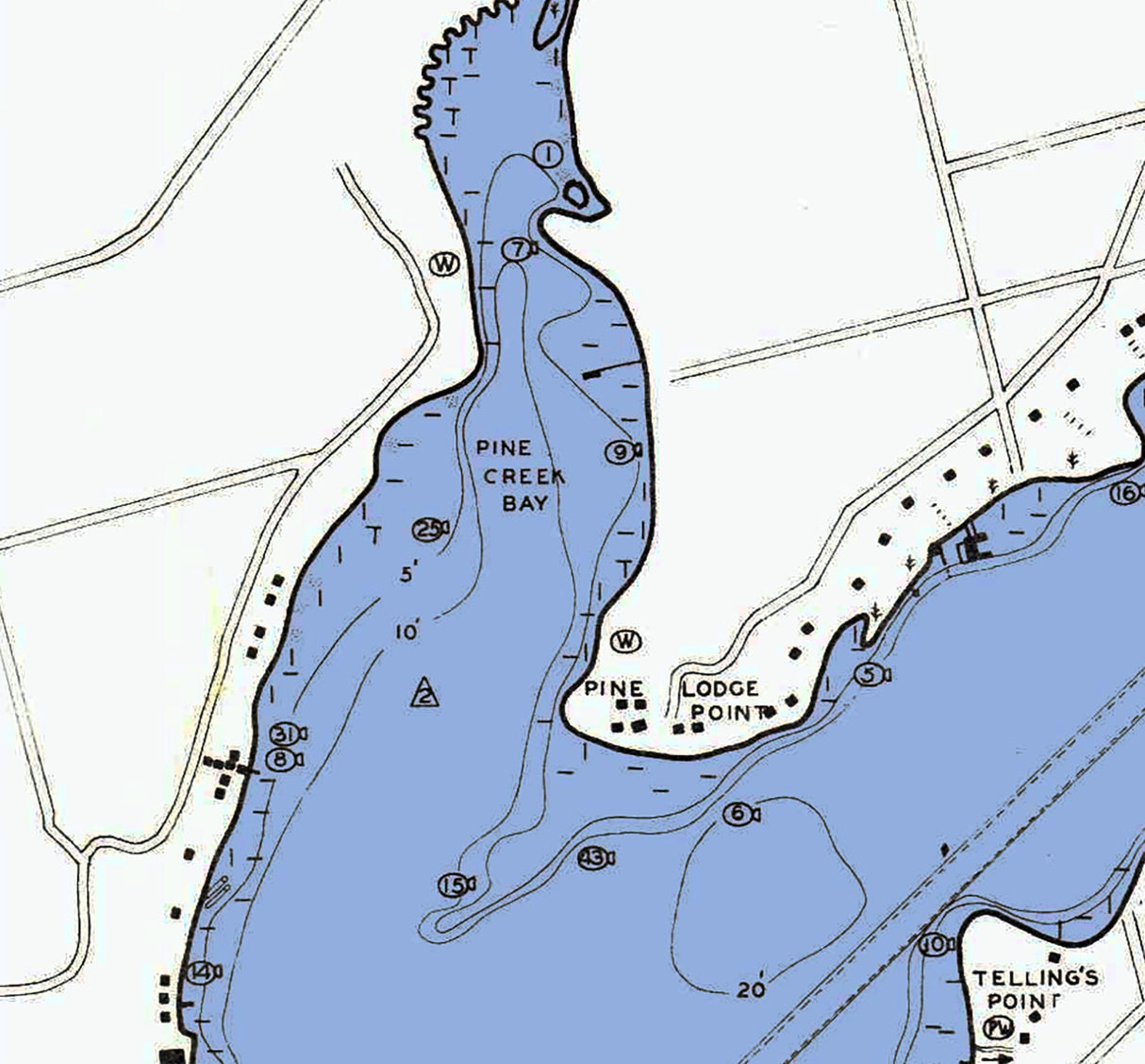 1941 Map of Lake Macatawa Ottawa County Michigan