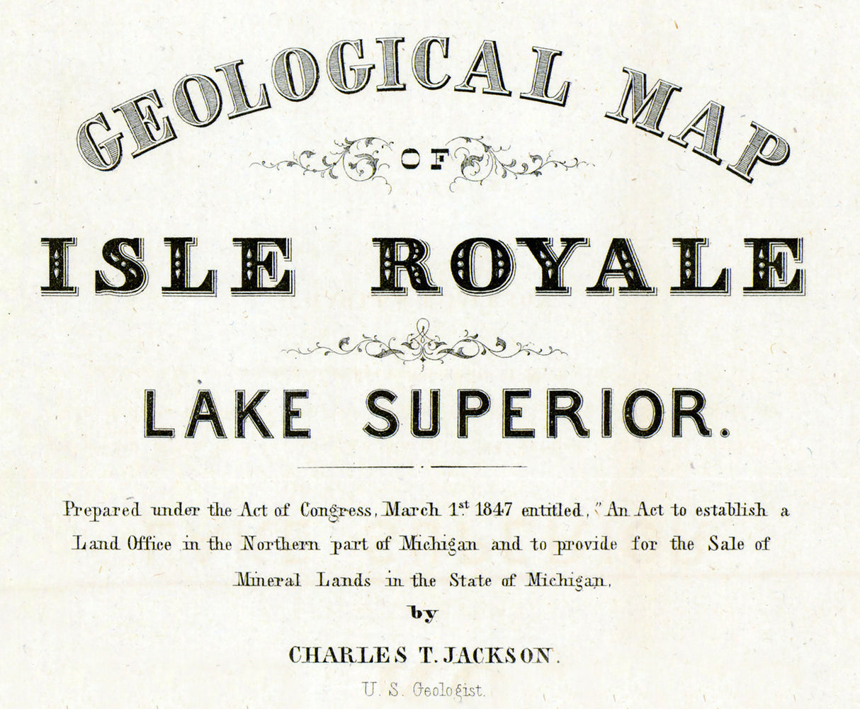 1847 Map of Isle Royale Lake Superior