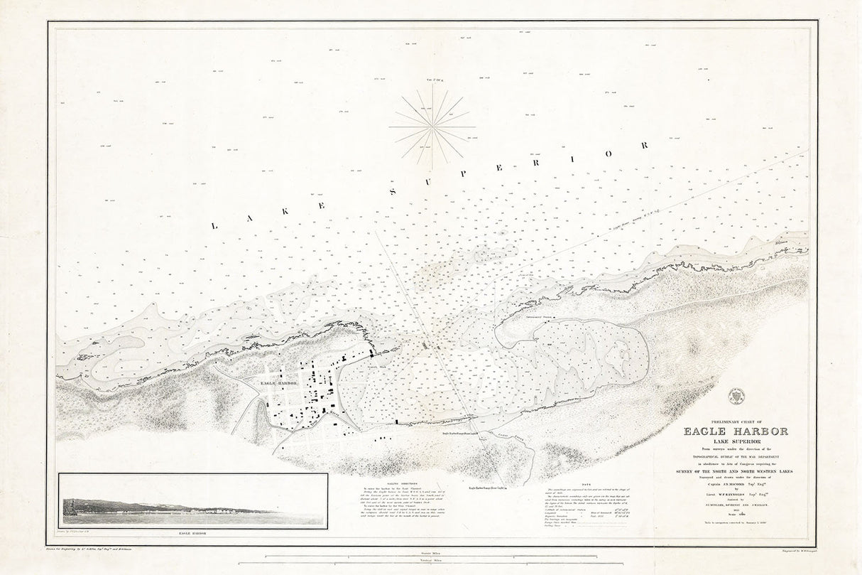 1858 Nautical Map of Eagle Harbor Lake Superior