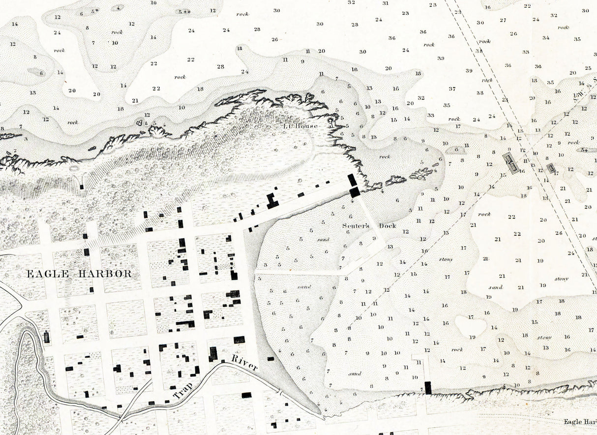 1858 Nautical Map of Eagle Harbor Lake Superior