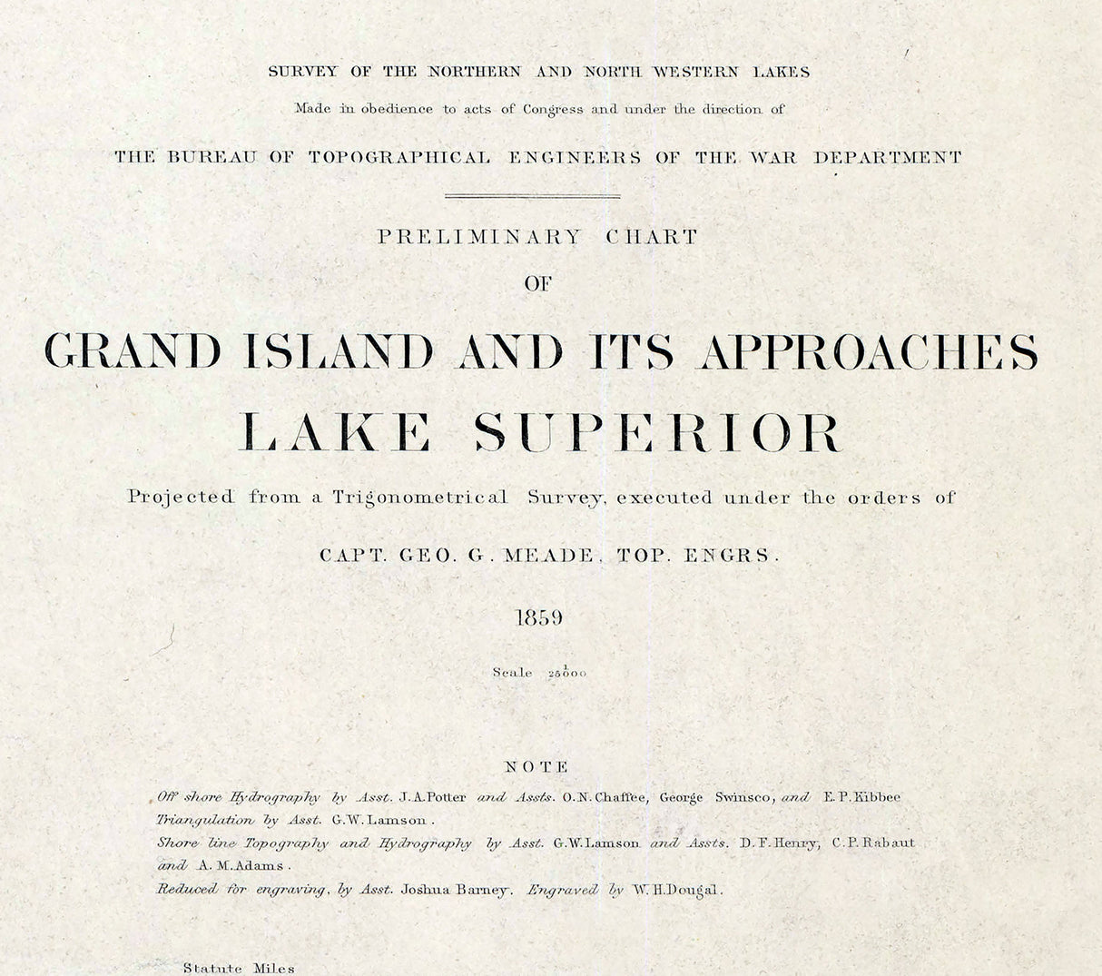 1862 Nautical Map of Grand Island Lake Superior