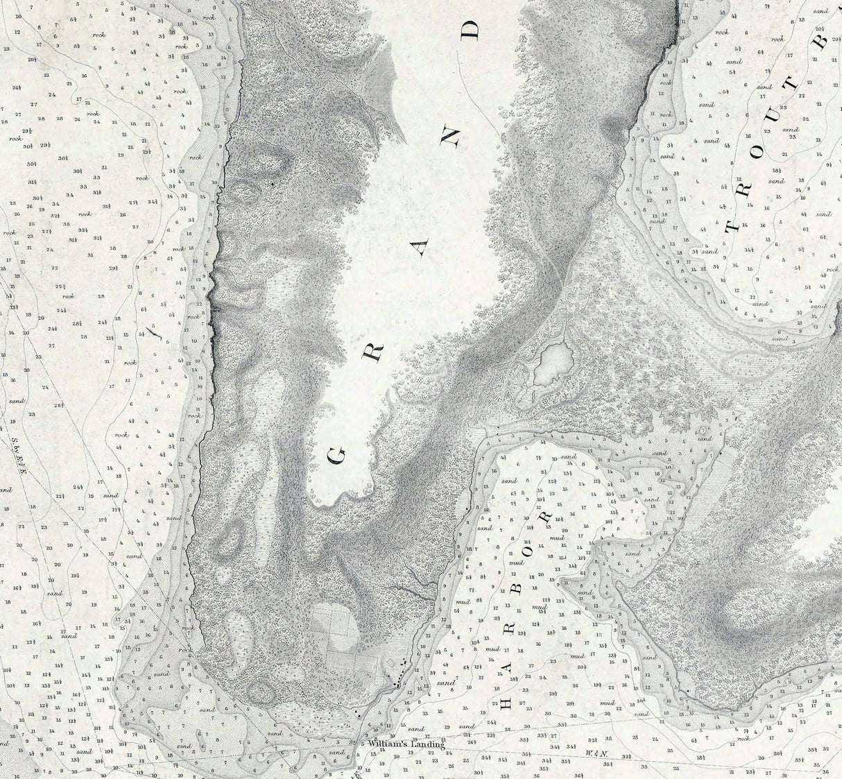 1862 Nautical Map of Grand Island Lake Superior