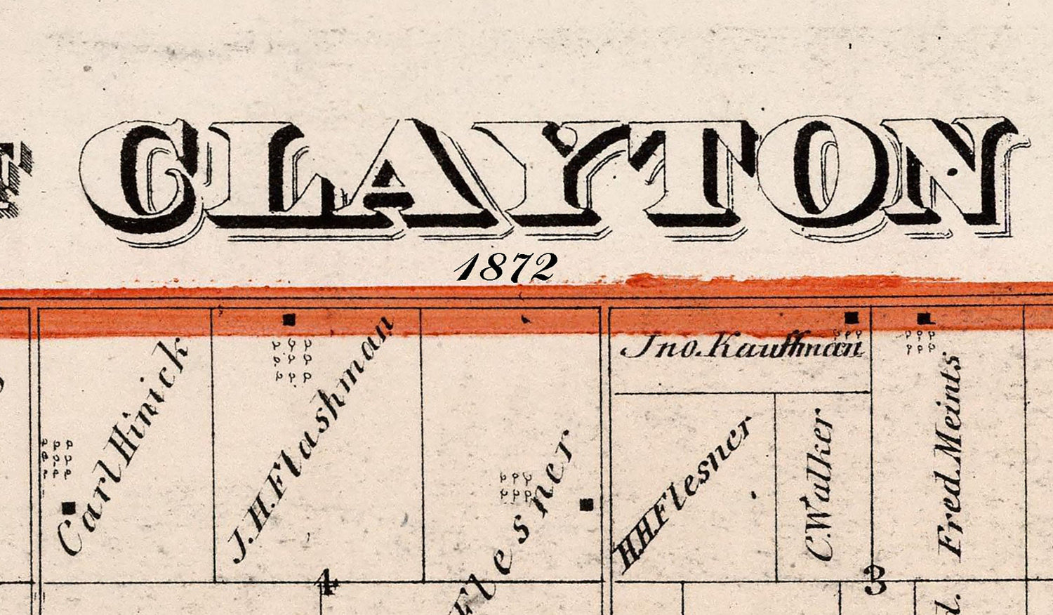 1872 Map of Clayton Township Adams County Illinois