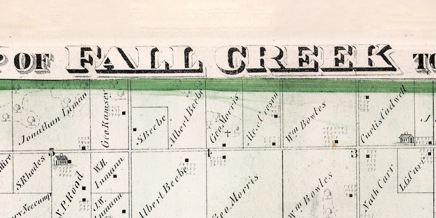 1872 Map of Fall Creek Township Adams County Illinois