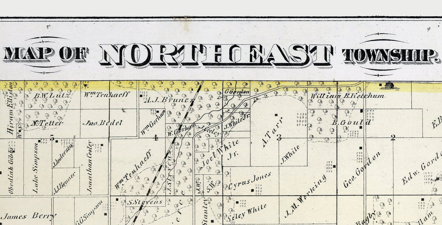 1872 Map of Northeast Township Adams County Illinois