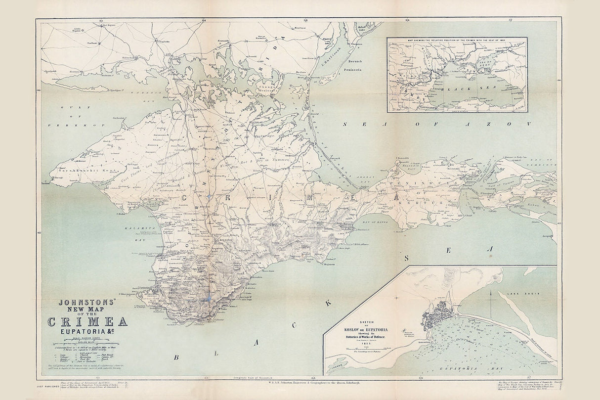 1855 Map of Crimea Ukraine