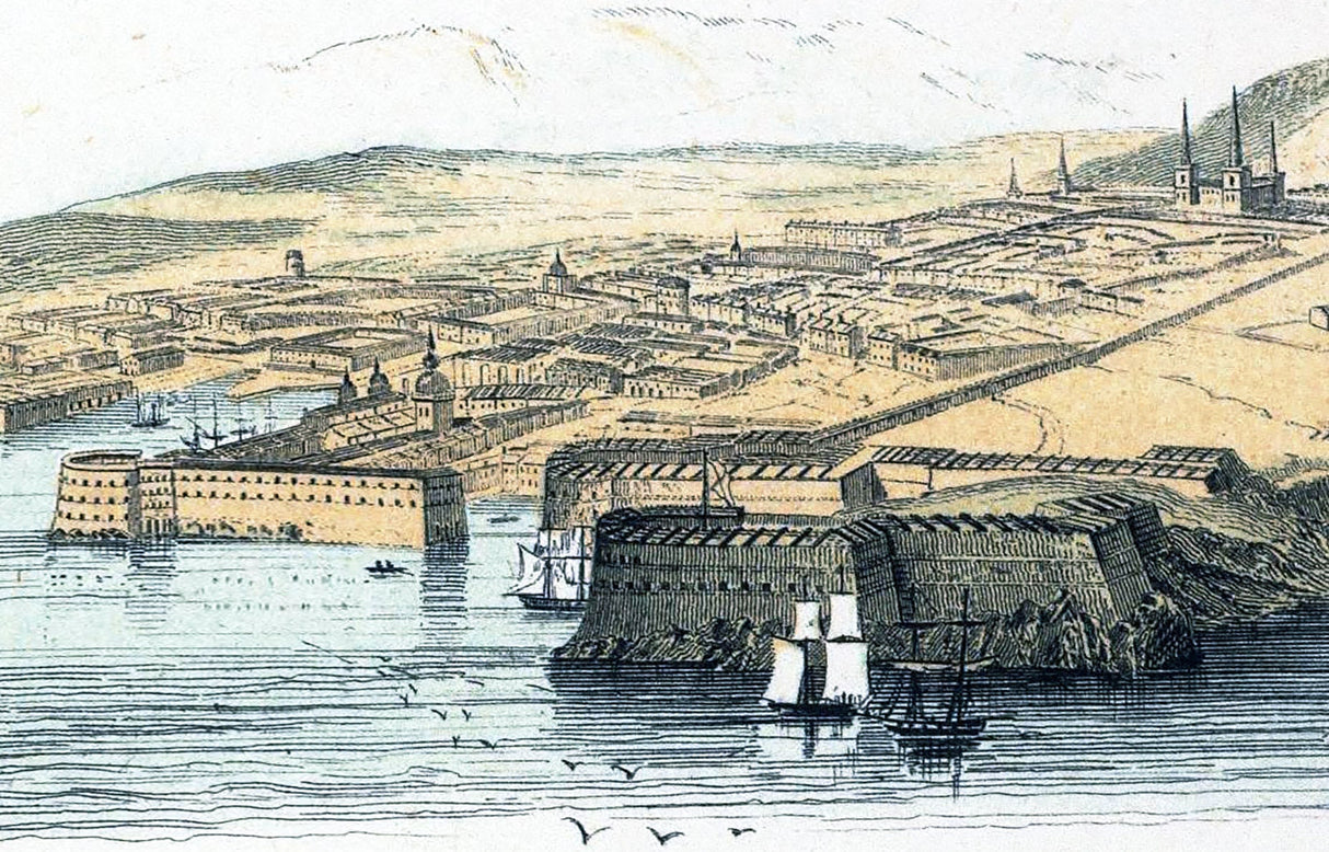 1872 Panoramic Map of Sevastopol Crimea
