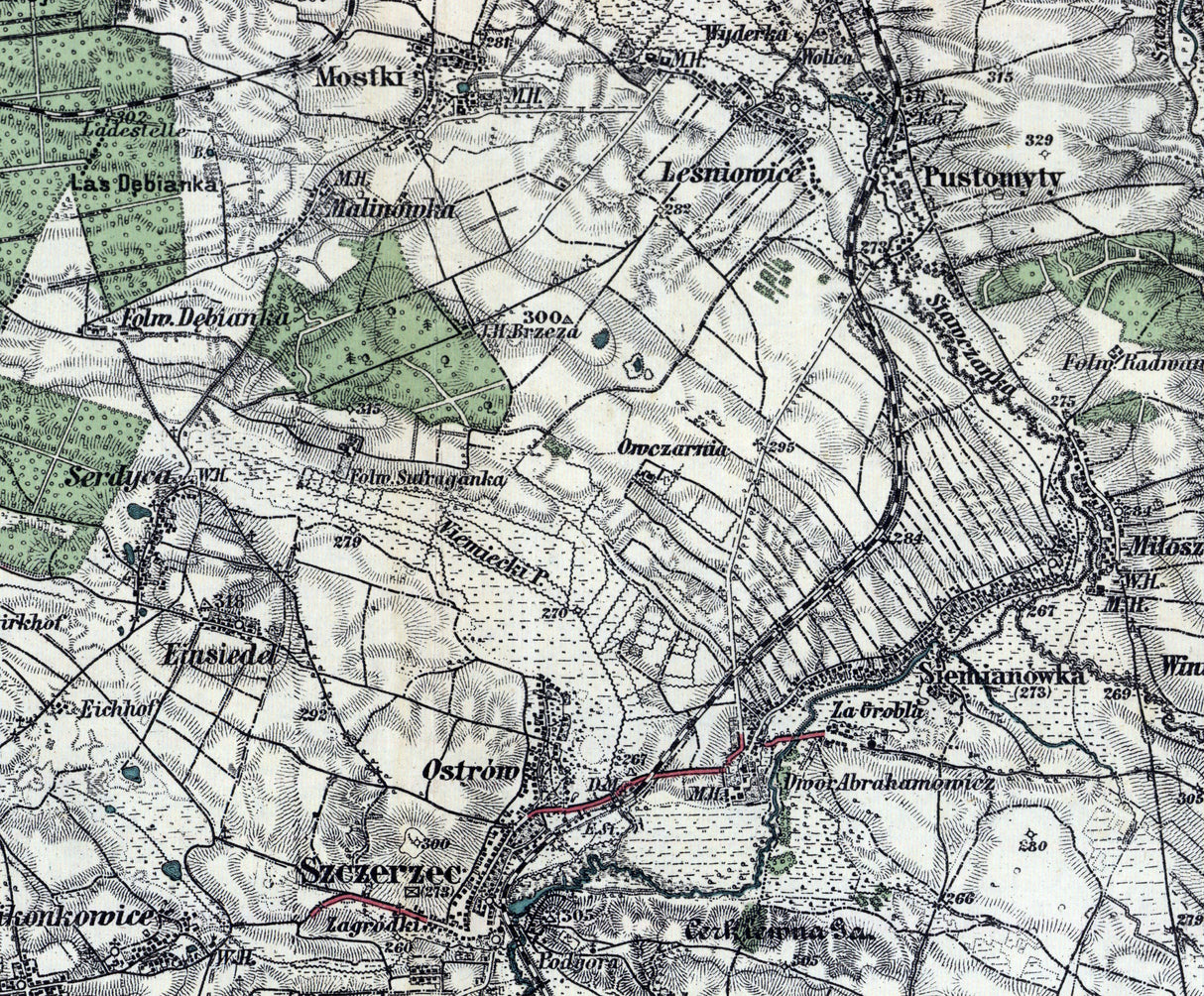 1913 Map of Lemberg Galicia Greater Ukraine Area