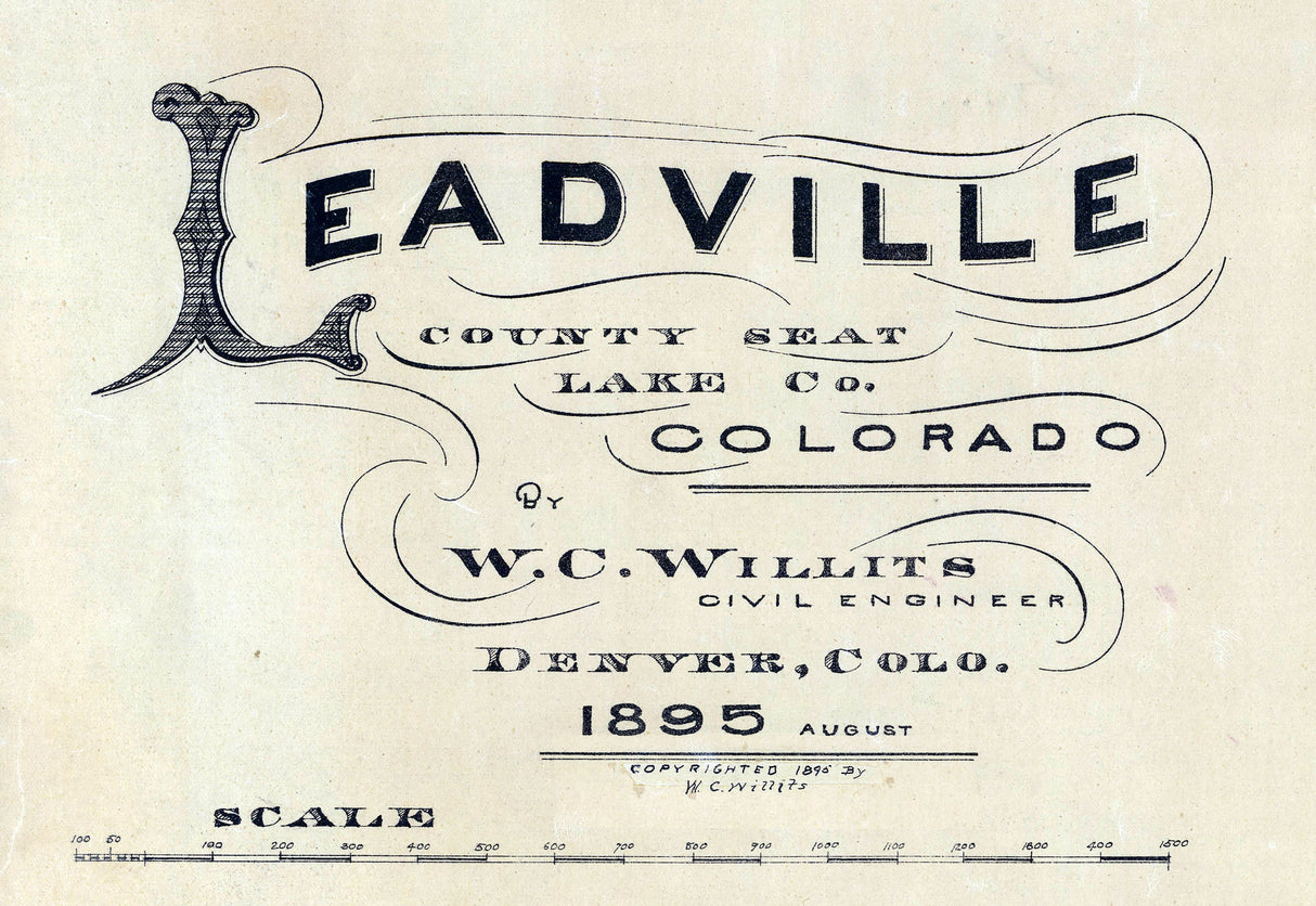 1895 Map of Leadville Lake County Colorado