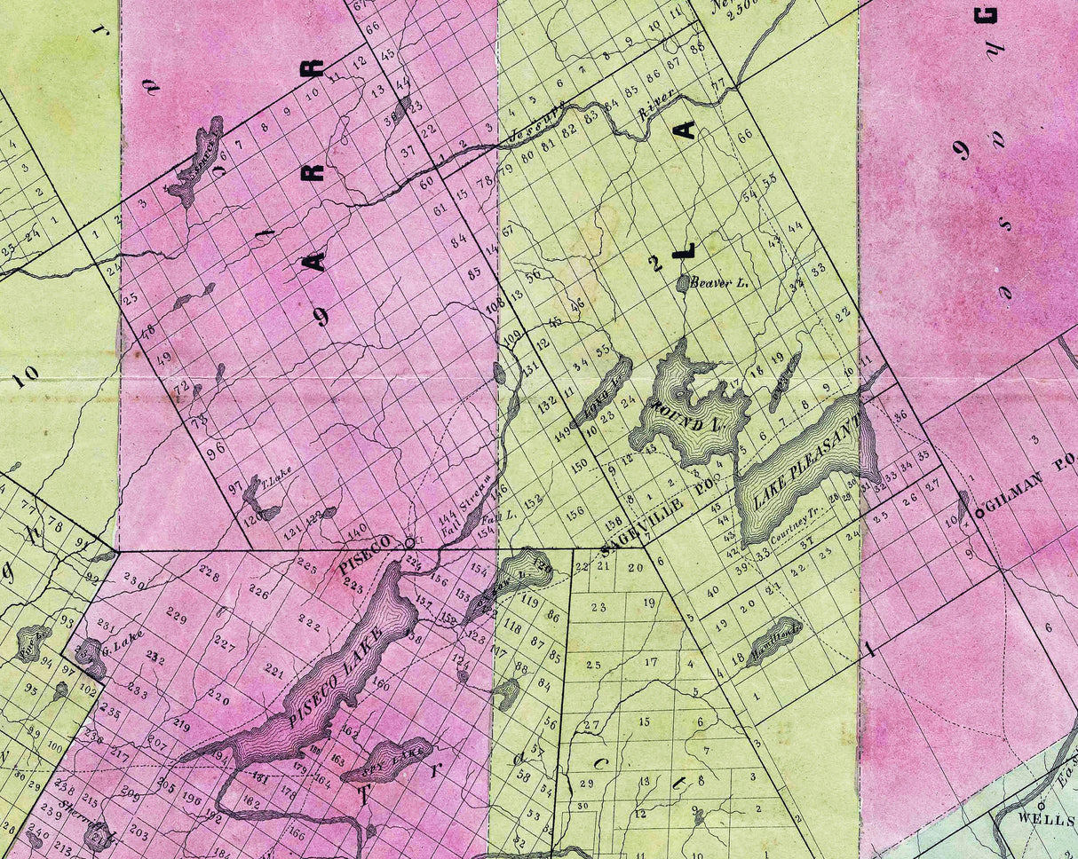 1851 Map of Hamilton and Herkimer County New York