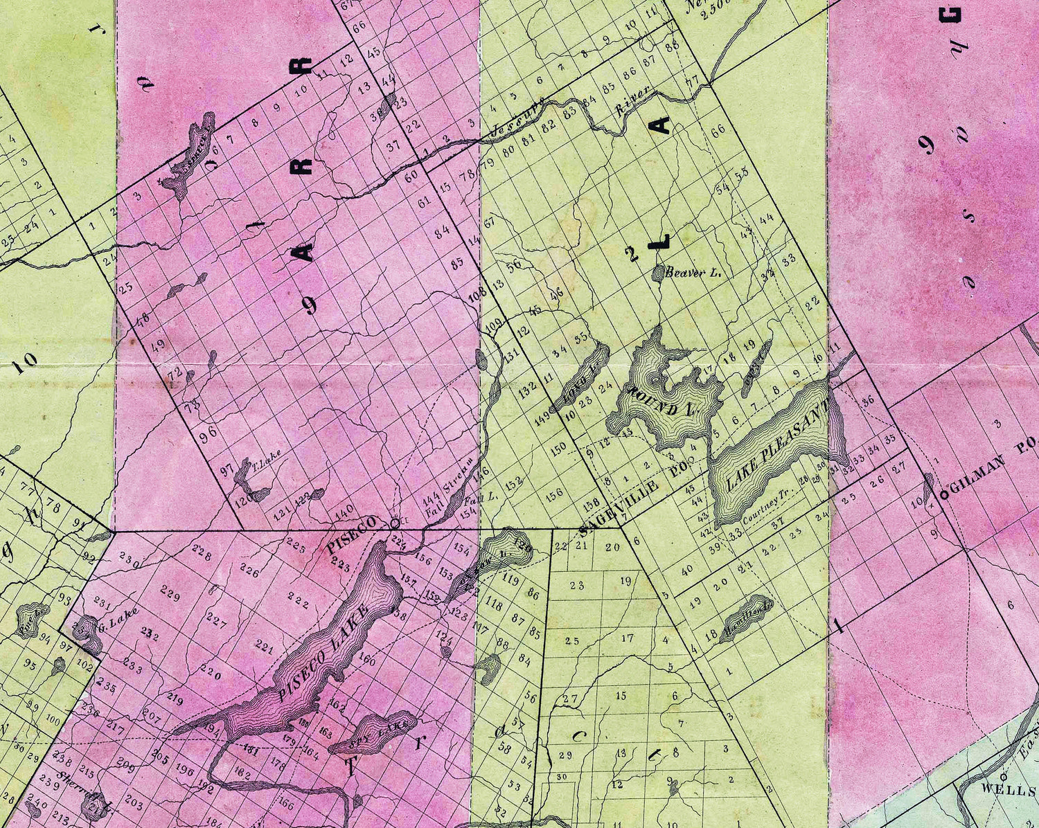1851 Map of Hamilton and Herkimer County New York