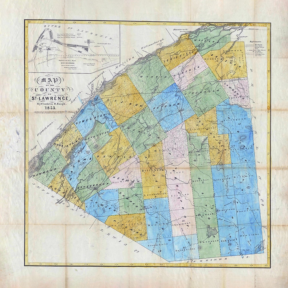 1853 Map of St Lawrence County New York