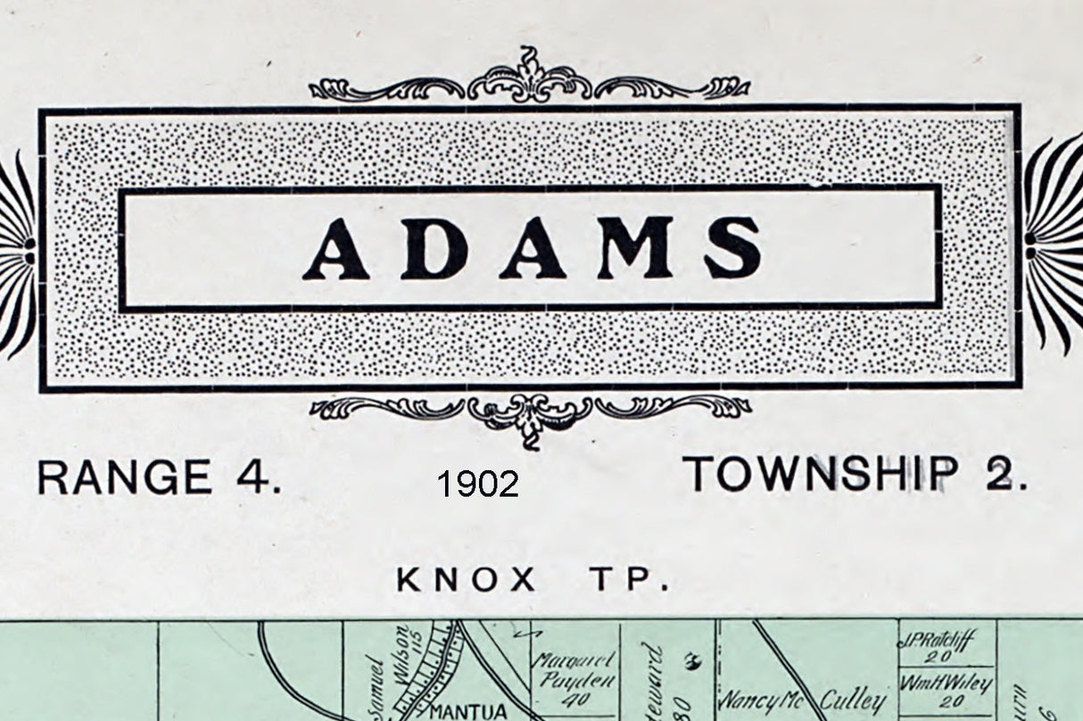 1902 Map of Adams Township Guernsey County Ohio
