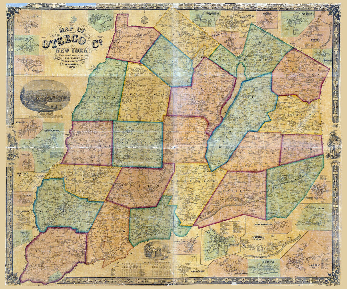 1856 Map of Otsego County New York