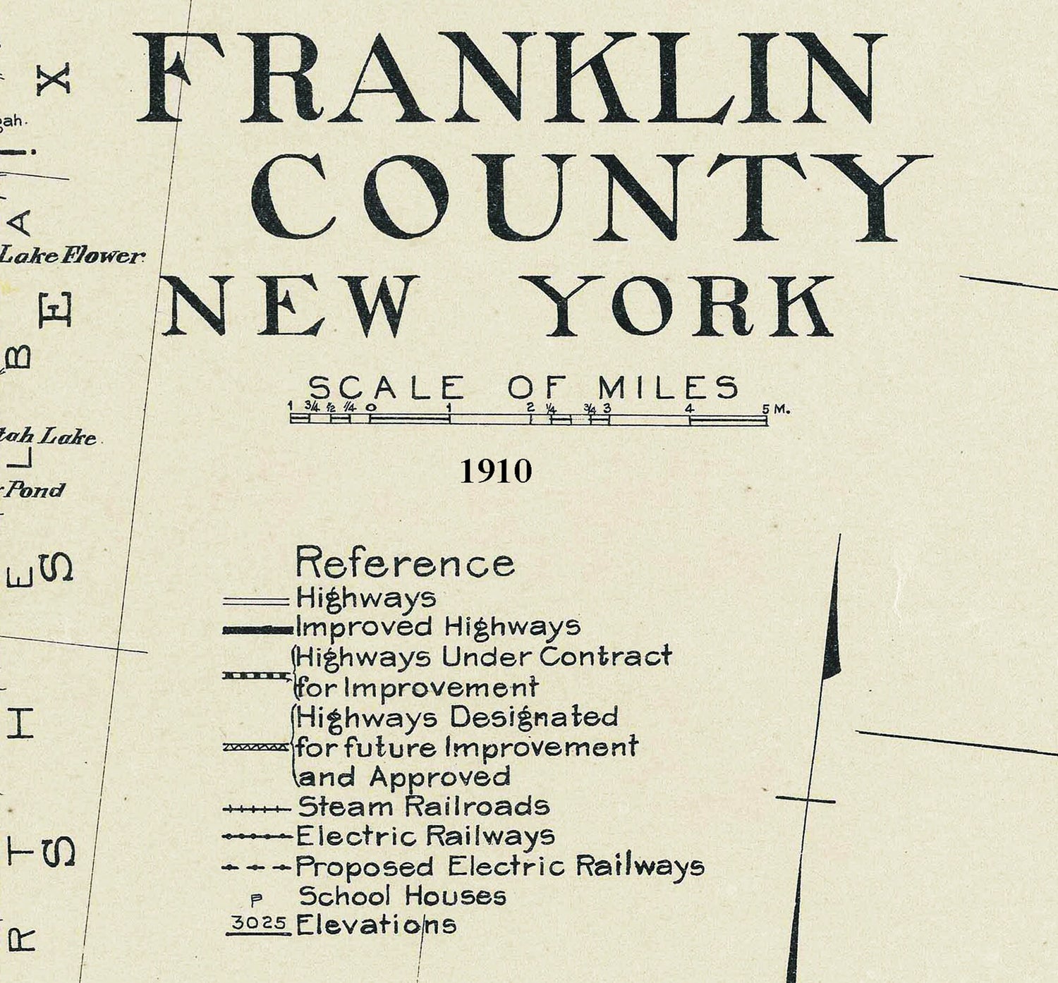 1910 Map of Franklin County New York