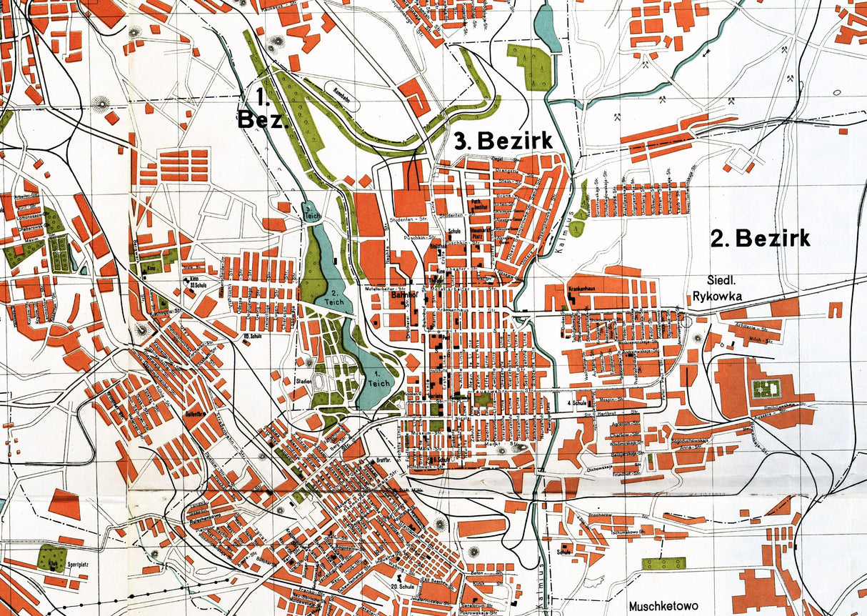 1943 Map of Donetsk Donetsk Oblast Ukraine