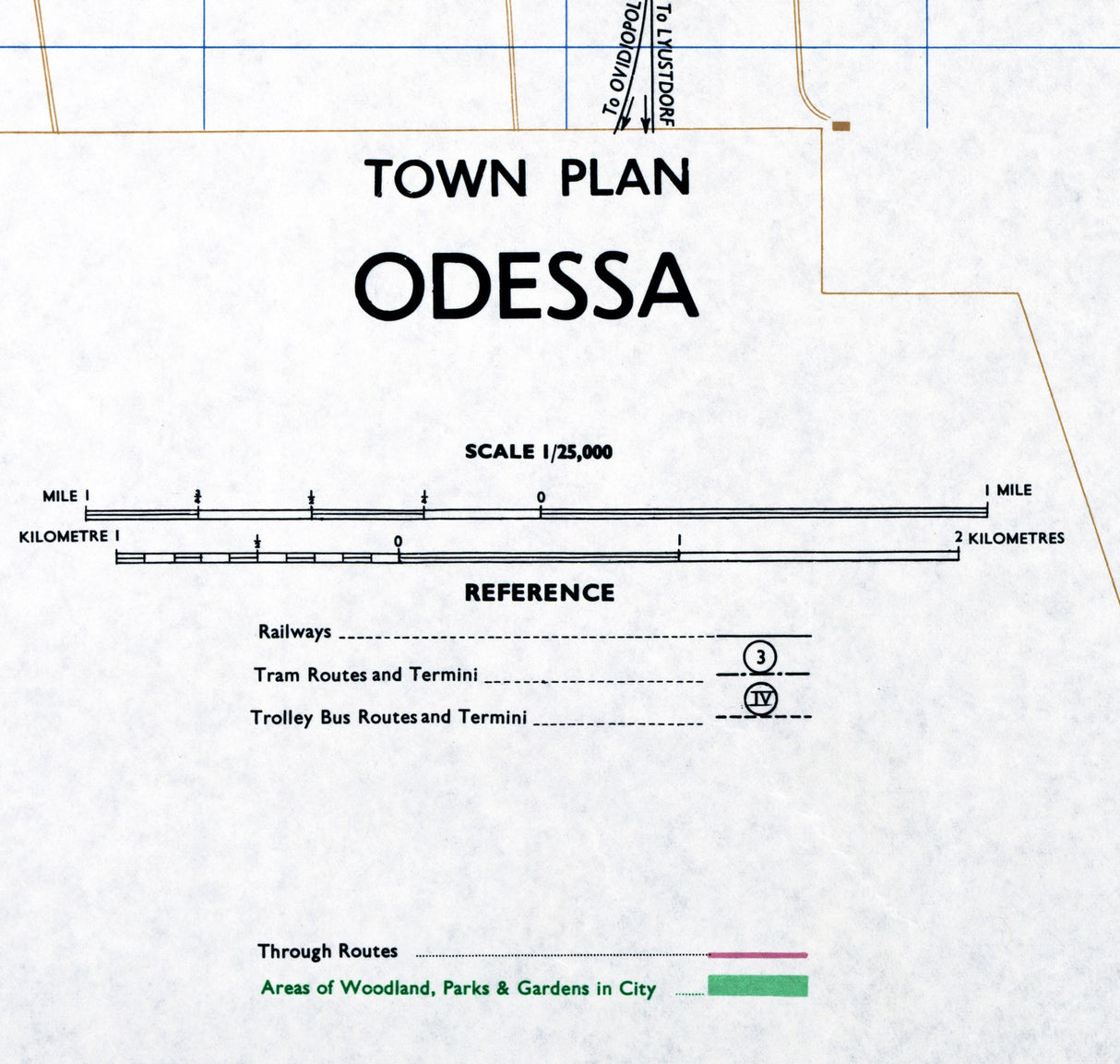 1962 Town Map of Odessa Ukraine