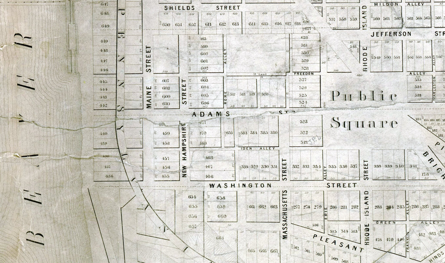 1851 Map of Rochester Beaver County Pennsylvania